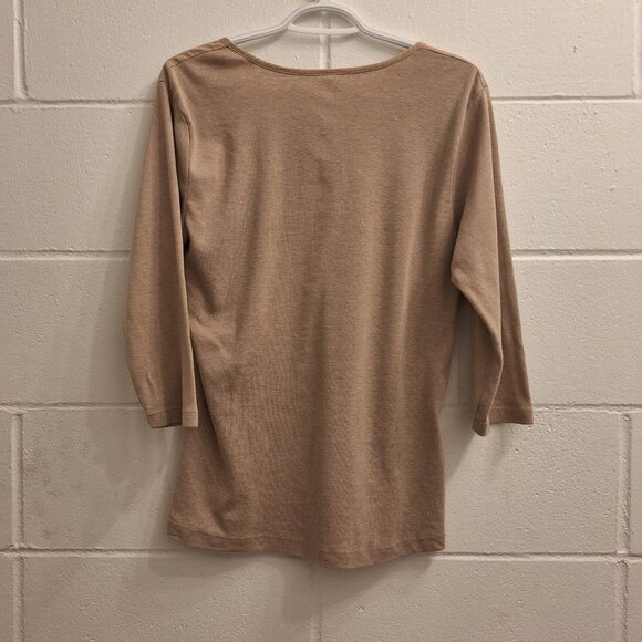 Basic beige button-front shirt - Picture 2 of 3